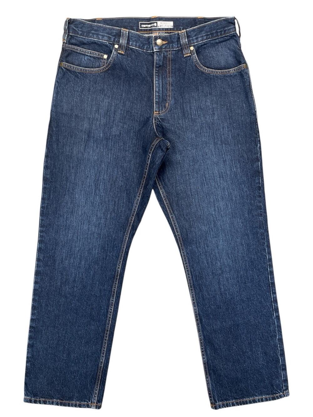 Carhartt Relaxed Fit 5 Pocket Jeans BD5119‑M Blue Denim Straight Leg 34x30